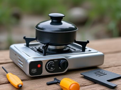 Cocina portátil a gas para camping con utensilios incluidos