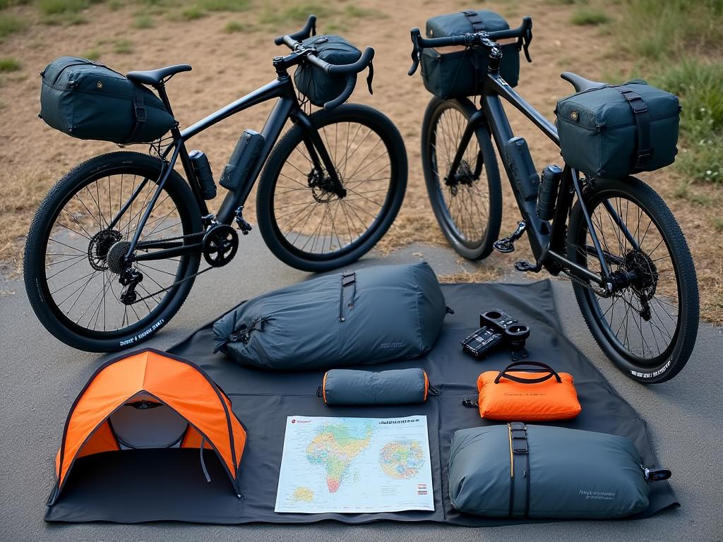Equipo de camping ultraligero para ciclistas - tiendas compactas y mochilas especializadas